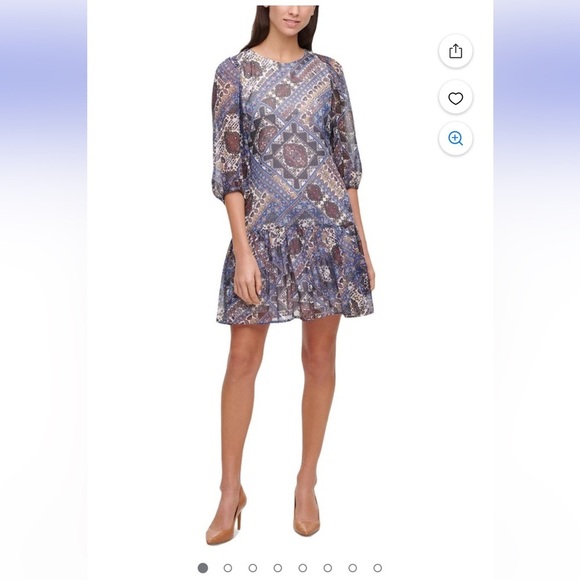 NWOT Calvin Klein Puff Sleeve Mini Shift Dress sz 10 - Picture 8 of 8